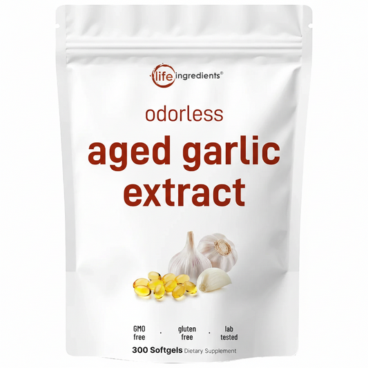 Life Ingredients Odorless Aged Garlic Extract, 300 Softgels